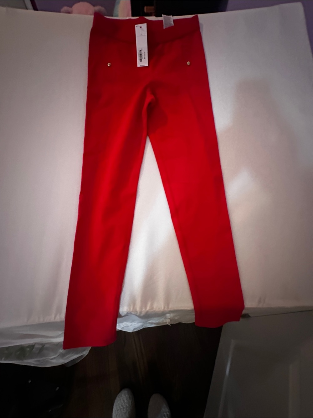 Janie and Jack Bright Red Skinny Girls Pants